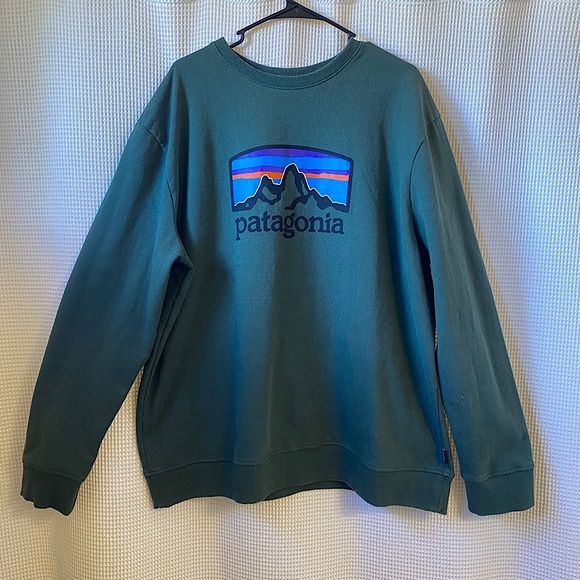 Patagonia Men’s Fitz Roy Horizons Uprisal Crew Sweatshirt Green XXL - Picture 1 of 4